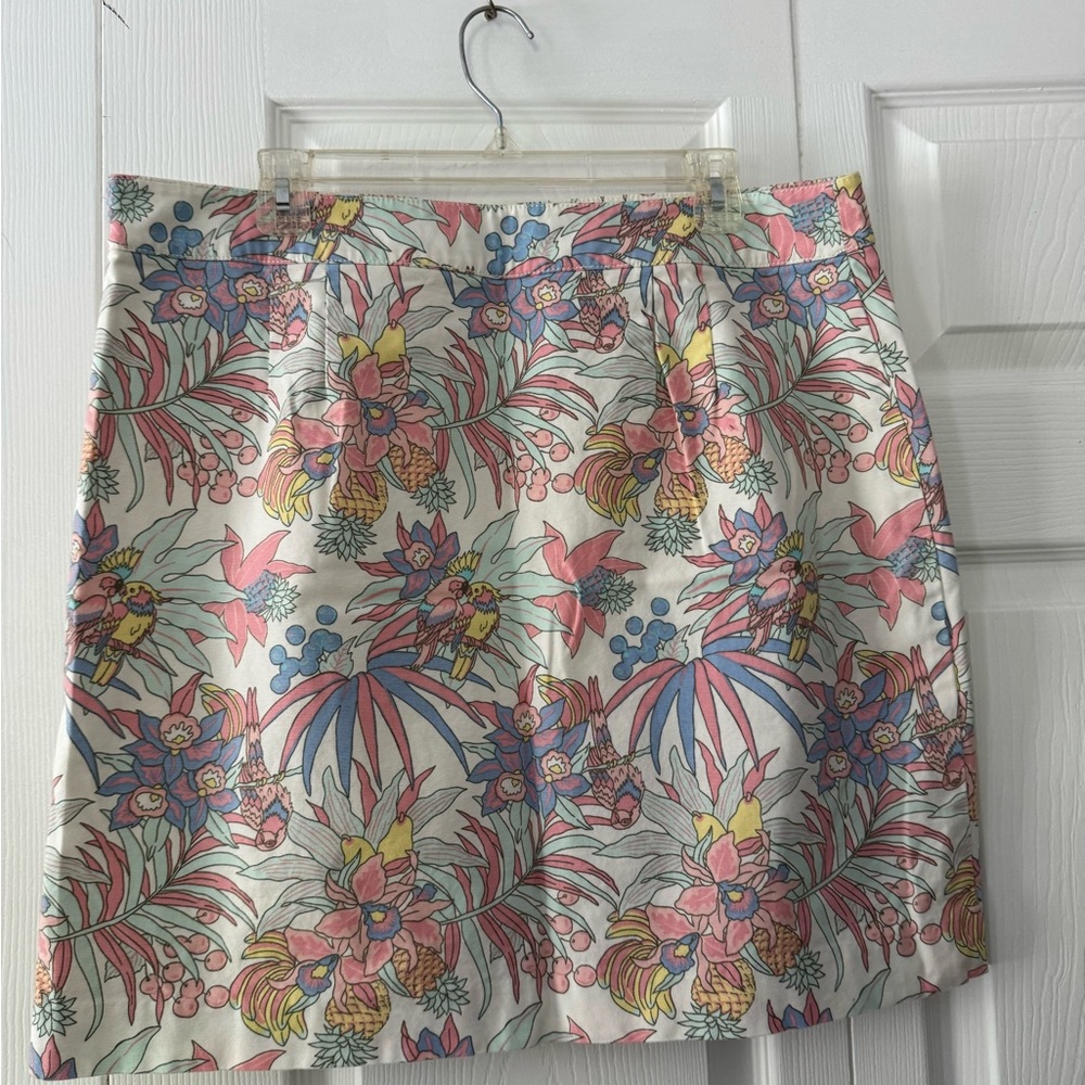 Talbots Pink and Blue Mini A-line Skirt Resort Wear